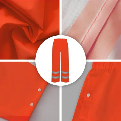 Miniatura 25 de TCCFCCT Chaqueta de lluvia de alta visibilidad para hombre, impermeable, abrigo de lluvia de alta visibilidad para hombres y mujeres con capucha
