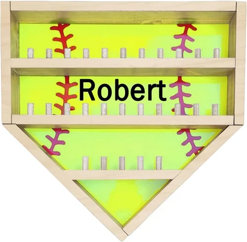 Vitrina de béisbol personalizada con soporte de madera para pelotas de béisbol con nombre personalizado, vitrina de montaje en pared, vitrina de