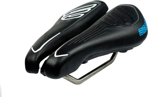 Miniatura 4 de BiSaddle SRT Sillín de bicicleta ajustable sin nariz súper corto negro con rieles de titanio, ajuste personalizado, cómodo, talla única