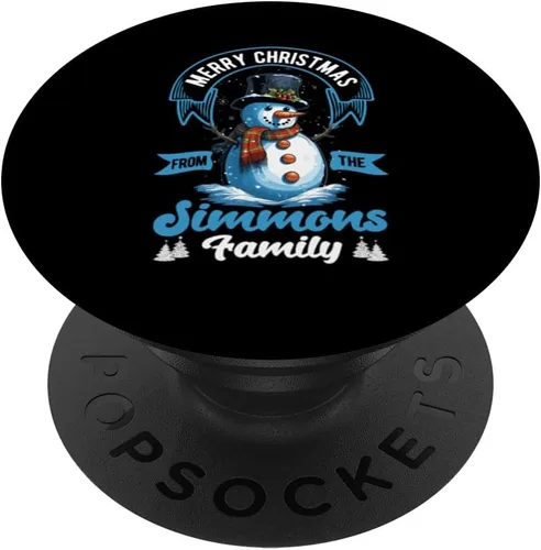 Simmons Family Christmas Costume Snowman Matching Xmas Party PopSockets Standard PopGrip
