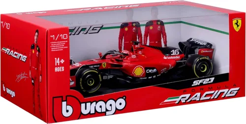 Miniatura 7 de May Cheong B18-16812L Bburago Formula 1 Ferrari SF-23 Leclerc con casco 2023 Die Cast Car, rojo