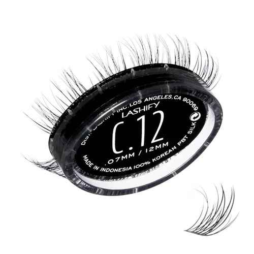 Miniatura 26 de Lashify Curl - Extensiones de pestañas Gossamer DIY de 0.394 pulgadas, color negro, pestañas postizas fáciles para un aspecto natural
