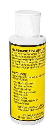 Miniatura 2 de JEGS Lubricante de montaje del motor 4 oz Fabricado en Estados Unidos Compatible con todos los aceites de motor Fortificado con zinc