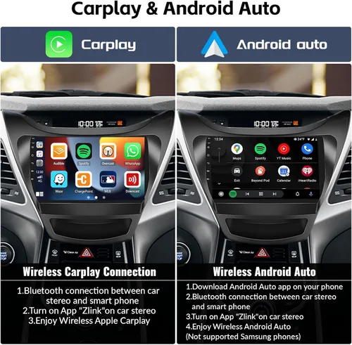 Miniatura 3 de SIXWIN 1G+32G Radio de Estéreo de Coche Android para Hyundai Elantra 2011 2012 2013 con Apple Carplay Inalámbrico Android Auto Bluetooth pantalla