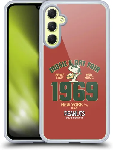 Miniatura 375 de Head Case Designs Funda de gel Woodstock 50th con licencia oficial de Peanuts Snoopy Guitar 1969 [protección de grado militar] compatible