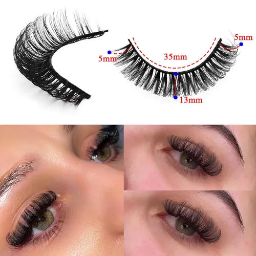 Miniatura 76 de 10 pares de pestañas rusas 3D voluminosas, con curvatura DD, pestañas postizas de visón sintético, pestañas de 19/32 de pulgada que parecen S09