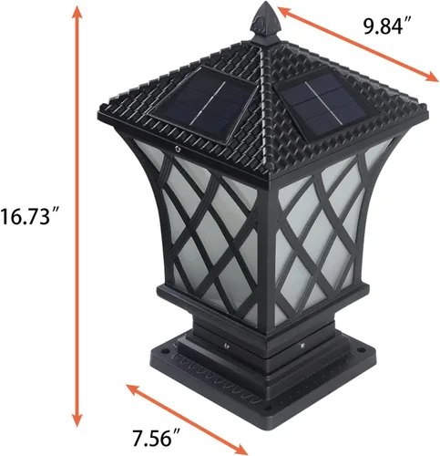 Miniatura 3 de Kendal Lámpara solar grande para exteriores con tapa LED, resistente al agua (paquete de 2)