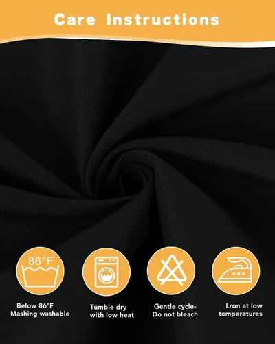 Miniatura 7 de HolidayIdeas Cortinas impermeables para patio, 4 paneles, 54 x 84 pulgadas, protección de privacidad y filtrado de luz, cortinas exteriores con Negro