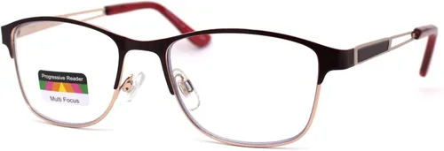 Miniatura 6 de Rectángulo de metal medio borde bisagra de resorte 3 gafas de lectura progresivas multifocales