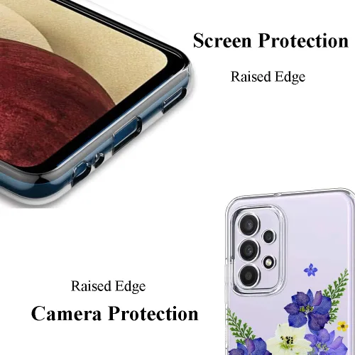 Miniatura 2 de Unov Funda diseñada para Galaxy A32 5G, funda transparente con [patrón antideslizante en relieve], protección delgada a prueba de golpes