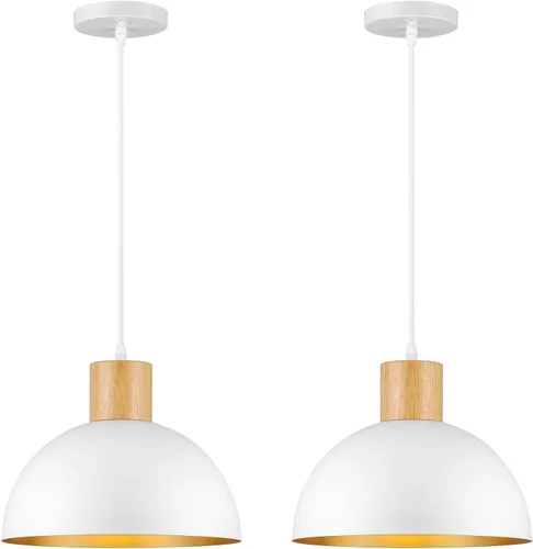 Miniatura 8 de Lámpara Colgante Negra y Dorada, Luminarias de Lámparas Colgantes Negras Mate de 12 pulgadas, Varilla Ajustable Dorada, Iluminación Colgante