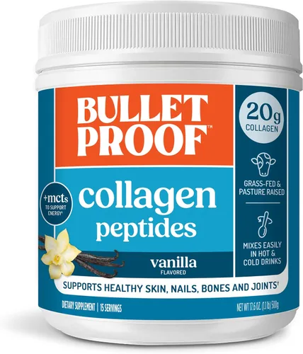 Miniatura 14 de Polvo de proteína de colágeno con chocolate y aceite MCT de Bulletproof, 19g de proteína, 42.3 onzas, tamaño de valor, con péptidos de colágeno