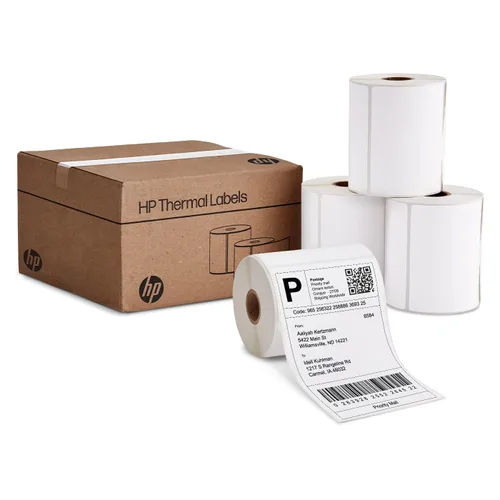 Miniatura 12 de HP Etiquetas de envío térmico directo 2 x 1, 2 rollos, 1375 hojas por rollo, etiquetas blancas multiusos para uso personal o comercial, compatibles