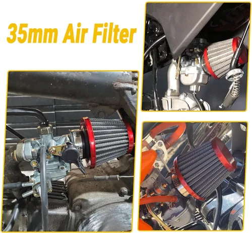 Miniatura 3 de HIAORS Filtro de aire de 35 mm para motocicleta, compatible con 50 cc, 70 cc, 90 cc, 110 cc, 125 cc, para Coolster, Tao Tao, Sunl, Apollo, Roketa