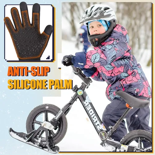 Miniatura 4 de Guantes deportivos cálidos de invierno para niños, para clima frío, térmico, para nieve, pantalla táctil, para niños y niñas