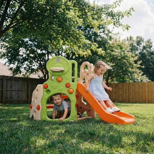 Miniatura 4 de Grow'n Up Lil Adventurers - Juego de trepador y tobogán multijuego con aro de baloncesto, actividades de escalada y gateo, 3 bolas de plástico