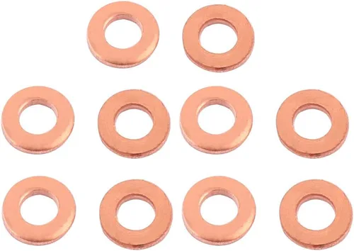 uxcell 10pcs 0.236 in x 0.394 in x 0.039 in anillo plano de cobre aplastamiento arandela sellado junta sujetador