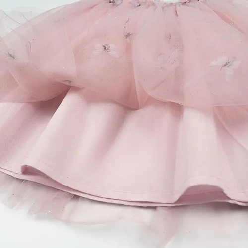 Miniatura 3 de Miipat Vestido de tul sin mangas para niñas pequeñas, vestido de tutú de mariposa floral para niñas pequeñas, vestidos de princesa para fiesta
