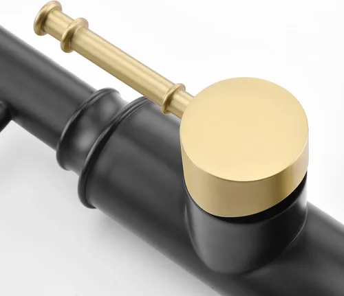 Miniatura 8 de Sumerain Grifo de fregadero de cocina con rociador de resorte extraíble con boquilla giratoria de 360° y mango de un solo nivel, negro y dorado