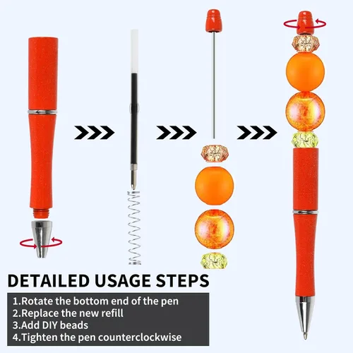 Miniatura 3 de Whaline 24 bolígrafos de cuentas de Halloween, color naranja, morado, negro, bolígrafo de tinta de gel, bolígrafos retráctiles para escribir