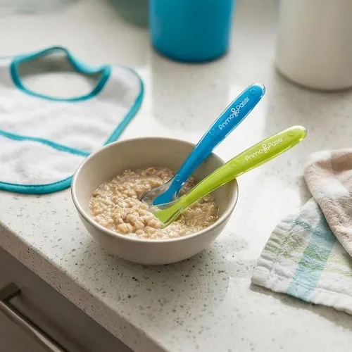 Miniatura 3 de Primo Passi Las mejores cucharas de alimentación de silicona de punta suave I Entrenamiento de primera etapa I Juego de regalo de 4