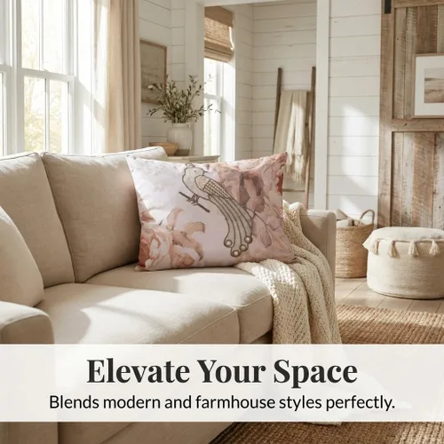Miniatura 3 de Decozen Fundas de almohada decorativas con estampado de pájaros con diseño floral para decoración del hogar, sala de estar y dormitorio, funda