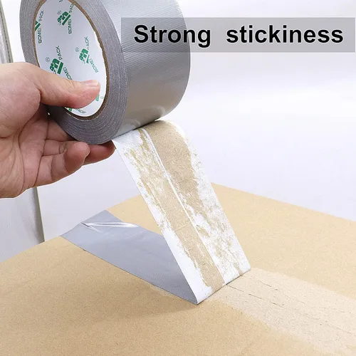 Miniatura 4 de 2 paquetes de cinta adhesiva resistente, espesor de 9 mil, 2 pulgadas x 30 yardas, fuerte resistencia industrial, flexible, sin residuos, Plateado