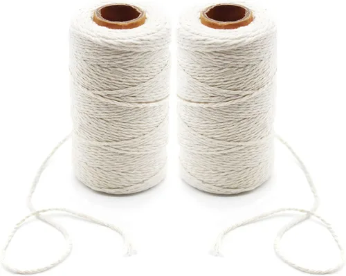 Benvo cuerda de cocina de 200 metros de yute natural de 2 hilos, 2 mm de grosor, cuerda de carnicero, para hornear, salchichas, manualidades, DIY,