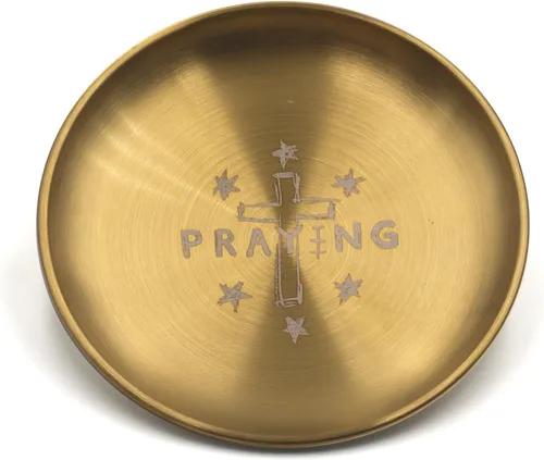 Miniatura 7 de Cuenco decorativo dorado de 5.5 pulgadas, plato ritual de oración de sabiduría ocular, ideal para uso en altar, quemador de incienso, cuenco