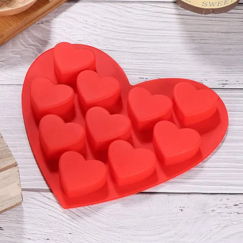 Miniatura 4 de Molde de silicona para tartas, molde para hacer dulces, molde de chocolate en forma de corazón, bandeja para cubitos de hielo, molde para hornear