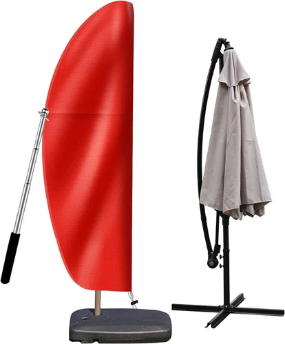 Miniatura 9 de Funda para sombrilla de patio para exteriores, tela Oxford 420D resistente con poste y cremallera, fácil de instalar, impermeable, resistente a