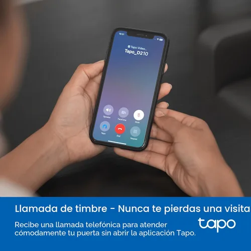 Miniatura 5 de Tapo de TP-Link - Cámara de timbre de video inteligente inalámbrica con timbre, 2K con visión nocturna a todo color y focos, sin cuota mensual