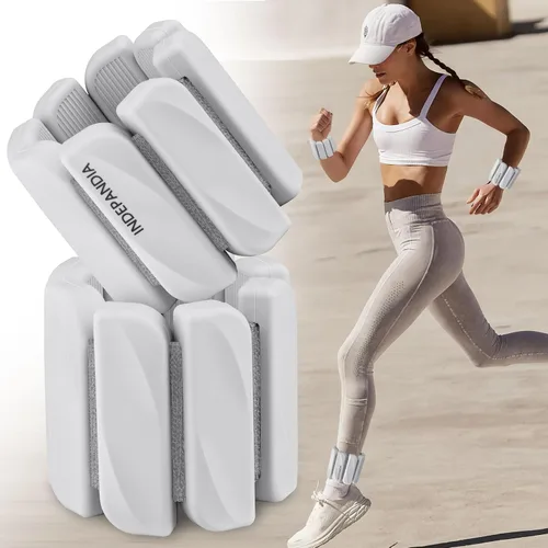 Miniatura 17 de Pesas de muñeca y tobillo para mujeres y hombres, pares de 2 libras/4 libras, brazaletes ajustables de silicona con peso para entrenamientos