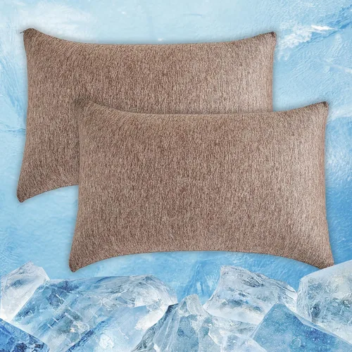 Miniatura 23 de CHOSHOME Fundas de almohada refrescantes con cremallera Fundas de almohada Q-Max > 0.45 con cremallera para personas que duermen con calor, suaves