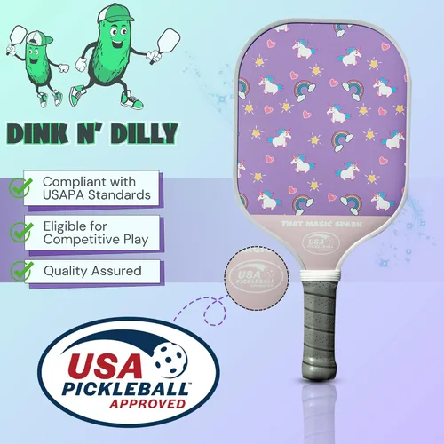 Miniatura 4 de Dink N' Dilly Pickleball Paddle USAPA Approved Lightweight with Cushion Grip, Ideal for All Skill Levels, Premium Quality Paddle and Balls for Esa