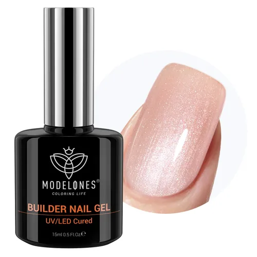 Miniatura 12 de modelones Gel base de goma de fibra para uñas, 0.5 fl oz (0.5 fl oz), base de goma de vidrio transparente, esmalte de gel, fortalecedor de uñas