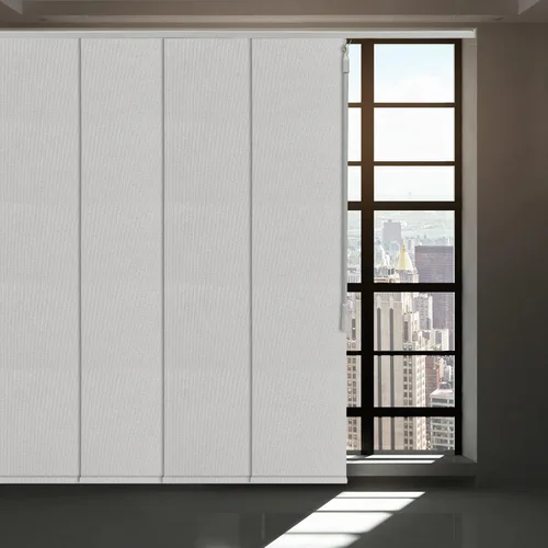 Miniatura 11 de Persiana de Panel Deslizante sin Cordón con Bloqueo Total, Persiana Vertical con Riel de 4 o 6 Rieles para Ventana Corrediza y Puerta de Patio, Gris