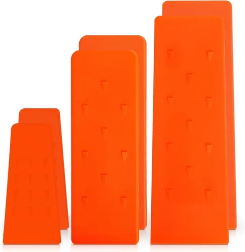 Miniatura 9 de Poweka Juego de cuñas para tala de árboles, paquete de 6 cuñas de árbol de ABS naranja de 5.5, 8 y 10 pulgadas, cuñas de división de madera