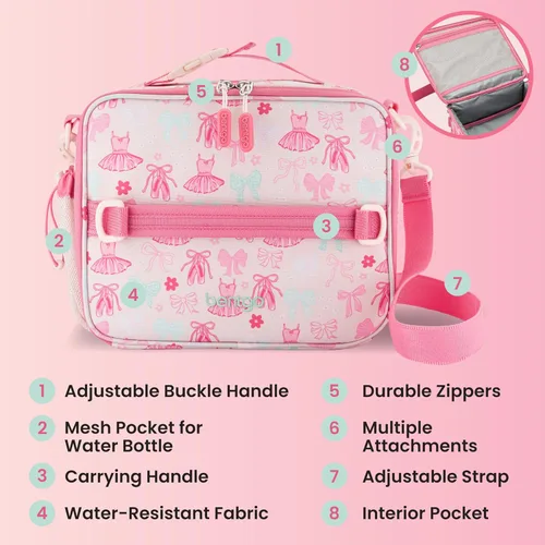 Miniatura 6 de Bentgo Kids Prints Lunch Bag - Double-Insulated, Reusable, for Kids 3+, Adjustable Strap; Holds Lunch Box/Water Bottle/Snacks; Easy-Clean