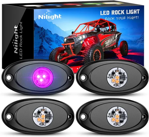 Miniatura 13 de Nilight - luz LED Rock, 4 unidades, nocturnas, para automóvil Azul