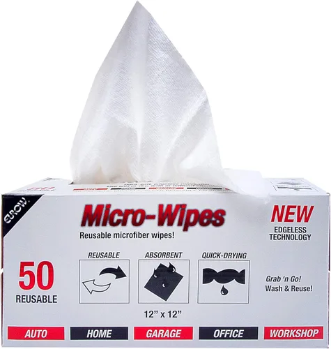 Miniatura 8 de Eurow Paños de limpieza y secado de microfibra de 200 GSM con caja dispensadora, reutilizables, sin rayas, sin arañazos, ultra absorbentes, sin