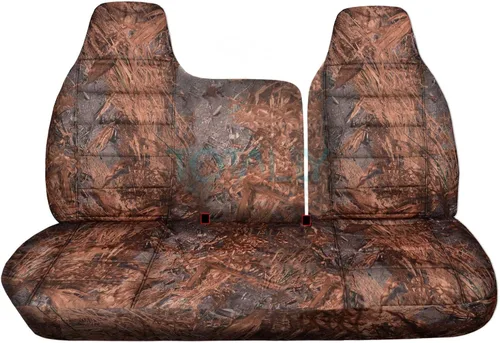 Miniatura 19 de Totally Covers Compatible con Ford F-150 F-250 1997-1998 Camo Fundas de asiento de camión (banco dividido delantero 40/60) sin reposabrazos/consola