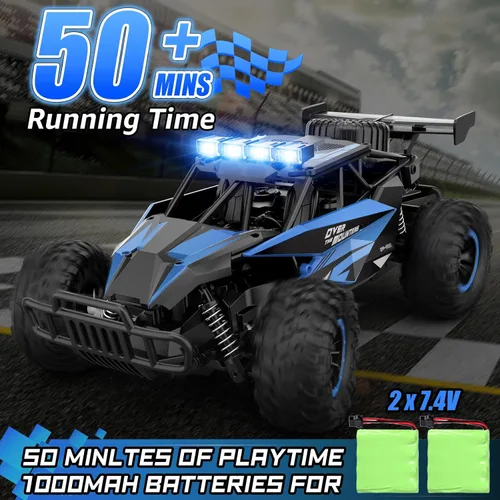 Miniatura 2 de kolegend Auto a control remoto, 2.4GZh de alta velocidad 12.4 mi/h RC Monster Trucks 30+min con faros LED y batería recargable para niños y niñas