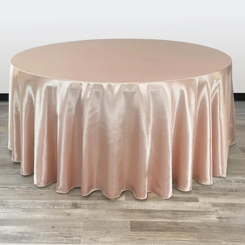 Miniatura 29 de YOUR CHAIR COVERS - Mantel redondo de satén de 120 pulgadas, color rubor, manteles de mesa redondos para mesas de banquete de 5 pies Blush