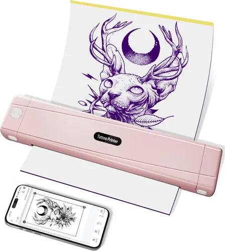 Miniatura 10 de TATTMUSE Impresoras portátiles inalámbricas para viajes, compatibles con teléfono y almohadilla, impresora compacta portátil Bluetooth pequeña