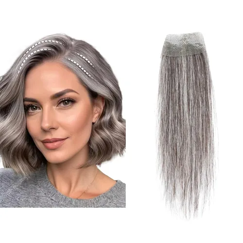 Miniatura 34 de Reemplazo de cabello humano con cicatrices, quemaduras accidentales sin vello para hombres y mujeres, pérdida de línea de cabello, cinta recta