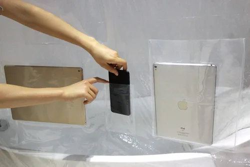 Miniatura 4 de Forro transparente para cortina de ducha con 8 bolsillos para pantalla táctil para teléfono, iPad, joyas, monitor de bebé, con ojales inoxidables