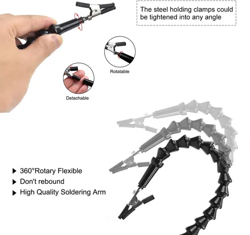Miniatura 4 de Herramienta de soldadura de tercera mano, soporte para PCB, brazos flexibles, manos que ayudan a las manos, manualidades, joyería, pasatiempos