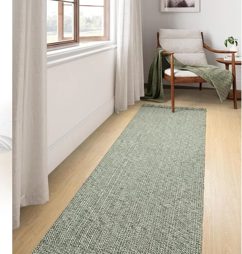 Miniatura 40 de Collive - Tapete de pasillo de cocina, 2 x 4.3 pies, tejido a mano, reversible, lavable, de algodón, color blanco/beige, para baño, pasillo