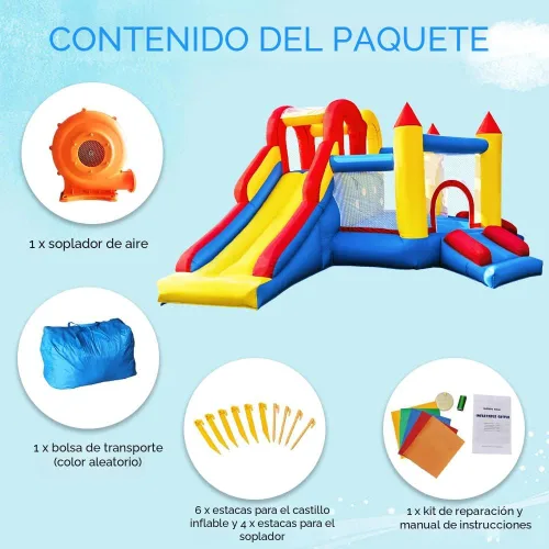 Miniatura 7 de Umbalir Casa de Rebote Inflable para Niños de 3-8 años, Casa de Rebote Acomoda 4-6 Niños, Diversión Segura para Jugar en Interiores/Exteriores